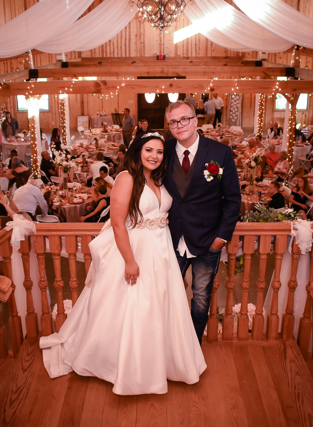 Bride and Groom on Staircase